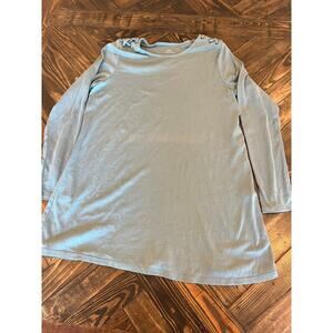 J. Jill Pima Laced Shoulder Tunic Top Women Medium Light Cottage Core Comfy Soft